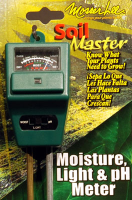 Soil Master moisture, pH, and light meter retail package.